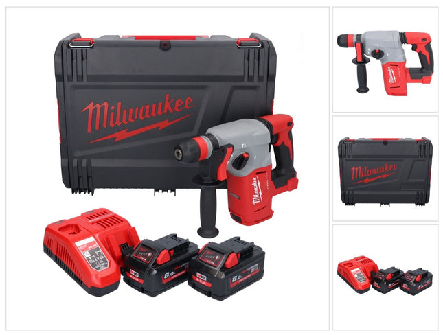 Martillo combinado sin cable Milwaukee M18 BLHX-802X 18 V 2,3 J sin escobillas + 2x batería 8,0 Ah + cargador + caja HD
