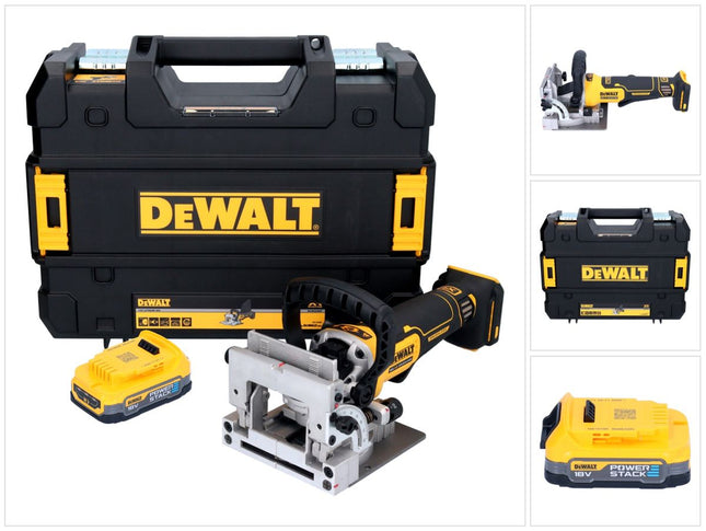DeWalt DCW 682 NT cordless flat dowel cutter 18 V 102 x 20 mm brushless + 1x Powerstack battery 1.7 Ah + TSTAK - without charger