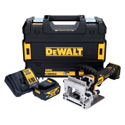 DeWalt DCW 682 M1T cordless flat dowel cutter 18 V 102 x 20 mm brushless + 1x rechargeable battery 4.0 Ah + charger + TSTAK