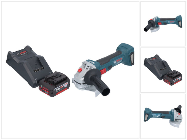 Bosch GWS 18V-7 Amoladora angular profesional sin cable 18 V 125 mm sin escobillas + 1x acumulador 4,0 Ah + cargador