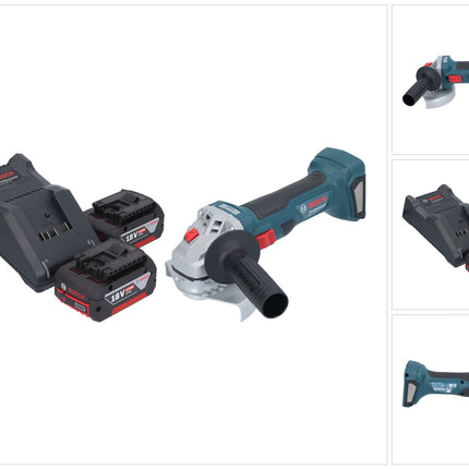 Bosch GWS 18V-7 Professional cordless angle grinder 18 V 125 mm brushless + 2x rechargeable battery 4.0 Ah + charger
