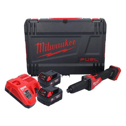Milwaukee M18 FDGROVB-502X Akku Geradschleifer 18 V Brushless ( 4933480956 ) + 2x Akku 5,0 Ah + Ladegerät + HD Box