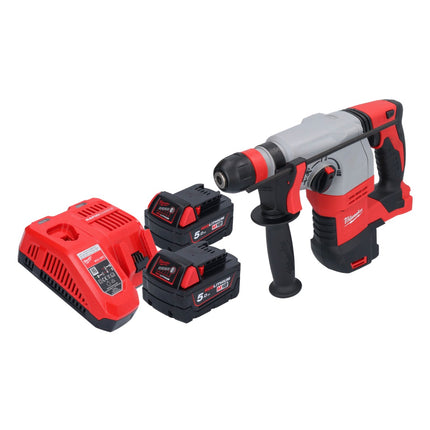 Milwaukee M18 HD18HX-502 akumulatorowy młot udarowo-obrotowy 18 V 2,4 J + 2x akumulator 5,0 Ah + ładowarka