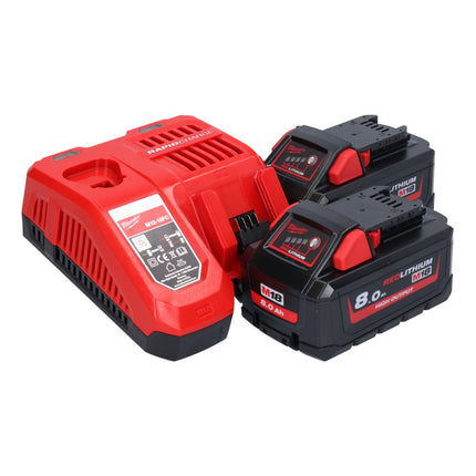 Milwaukee M18 HD18HX-802 akumulatorowy młot udarowo-obrotowy 18 V 2,4 J + 2x akumulator 8,0 Ah + ładowarka