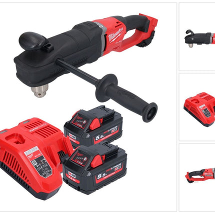 Milwaukee M18 FRAD2-552 Taladro angular sin cable 18 V 122 Nm sin escobillas + 2x batería recargable 5,5 Ah + cargador