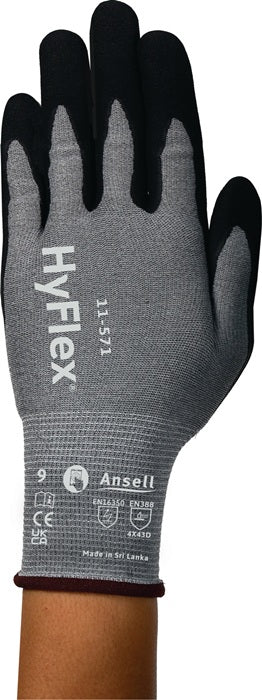 ANSELL cut protection gloves HyFlex(R) 11-571 size 9 black ( 4000391315 )