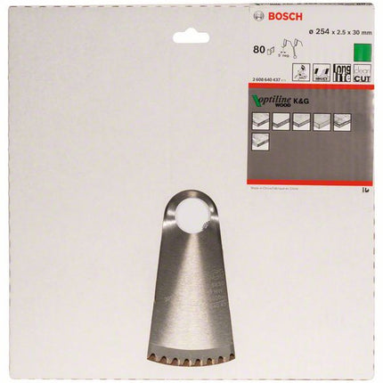 Lama circolare BOSCH Optiline Wood Ø esterno 254 mm Numero di denti 80 WZ/N ( 8000342016 )