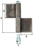 Cerniera di costruzione GAH tipo K04 in 2 parti per saldatura ( 3000200622 )