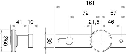 Pomo de caja de cerradura EDI 1317/7020 fijo ( 3000200019 )
