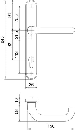 Set di porte con profilo EDI Kronos 1300/0035 in acciaio inox EST ( 3000200033 )