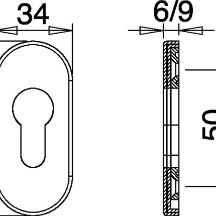 EDI key escutcheon 0813/6003 Aluminium F1 ( 3000200038 )