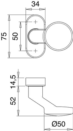 Pomo de puerta de perfil EDI 2033/1620 Material aluminio F1 ( 3000261240 )