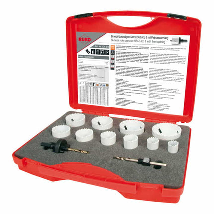 RUKO 12-częściowy zestaw otwornic 22 - 68 mm ( 8000423000 )