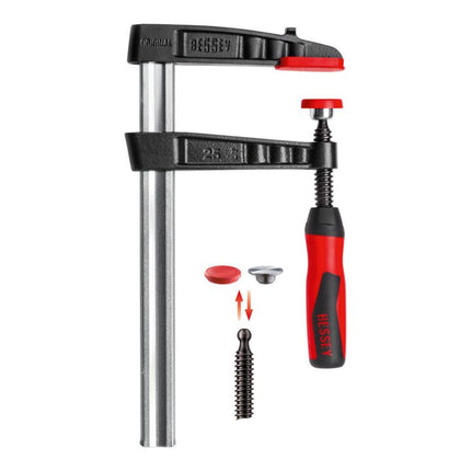 Abrazadera de tornillo de fundición maleable BESSEY TG-2K Ancho de sujeción 250 mm Proyección 120 mm ( 4000831763 )
