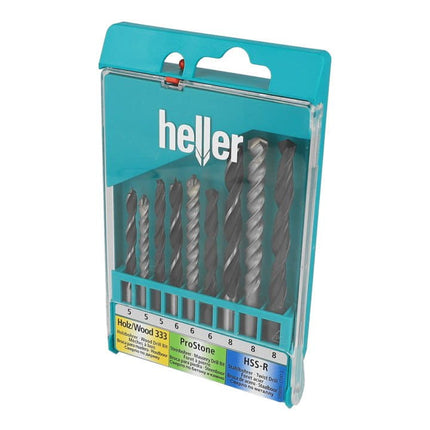 Set di trapani universali HELLER da 9 pezzi per metallo, legno e muratura ( 4000865123 )
