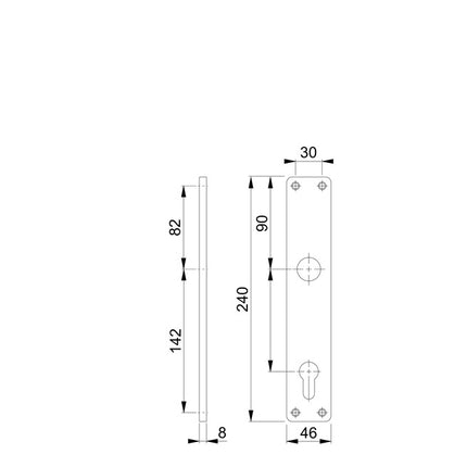 HOPPE par de placas largas 202H F1 / F1 color natural ( 3000252154 )