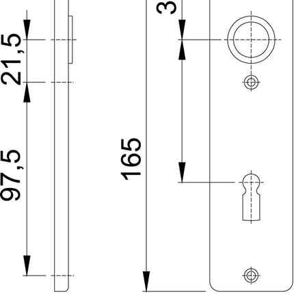 HOPPE par de placas traseras cortas 202KP aluminio F1 ( 3000252137 )