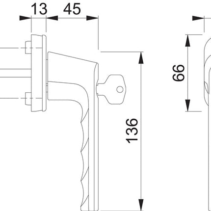Maniglia HOPPE Hamburg 0700LS/U26 100NM Alluminio F9 Alluminio acciaio colorato ( 3000203157 )