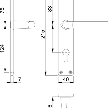Zestaw długich płyt HOPPE Birmingham 1117/202SP aluminium F2 ( 3000252989 )