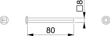 HOPPE husillo cuadrado perfil en I husillo cuadrado 8 x 80 mm ( 3311003020 )