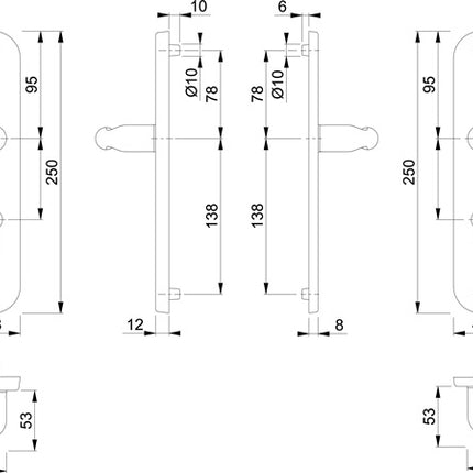HOPPE Mobili di sicurezza Pisa M151/361A/360 Ottone F77-R ( 3000250992 )
