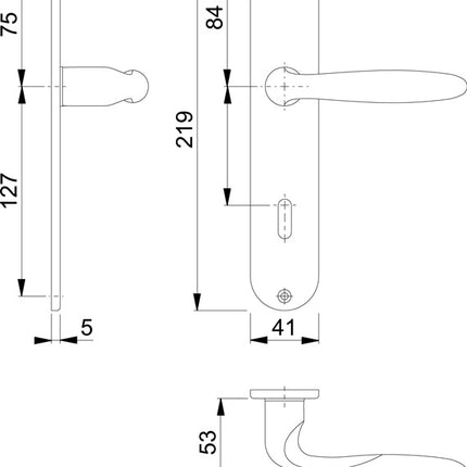 Zestaw długich płytek HOPPE Verona M151/302 mosiądz F71 ( 3000252651 )
