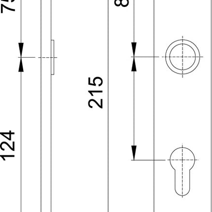 HOPPE long plate pair 202SP F2 / nickel silver coloured F2 ( 3000252127 )