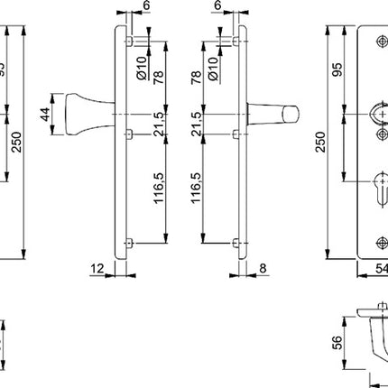 Meble HOPPE Security Birmingham 78G/2221A/2440/1117 Aluminium F1 ( 3000220076 )