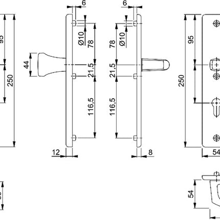 HOPPE Mobiliario de seguridad London 78G/2221A/2440/113 Aluminio F2 ( 3000220071 )