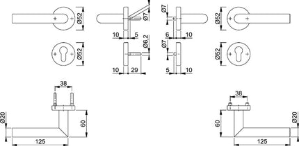 Zestaw przeciwpożarowy HOPPE Amsterdam FS-E1400/42H/42HS stal nierdzewna F69 D/D ( 3000203122 )