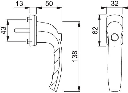 Maniglia HOPPE New York 0810SV/U10 alluminio F9016 / bianco traffico ( 3000203690 )