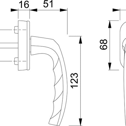 HOPPE Fenstergriff Atlanta 0530/US952 Aluminium F1 / naturfarbig ( 8000347455 )