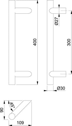 HOPPE espagnolette E5012 stainless steel colour no. F69 ( 3000202049 )