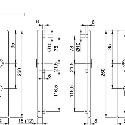 HOPPE Schutzgarnitur London 113/2221A/2440 Aluminium F4 ( 3000250599 )