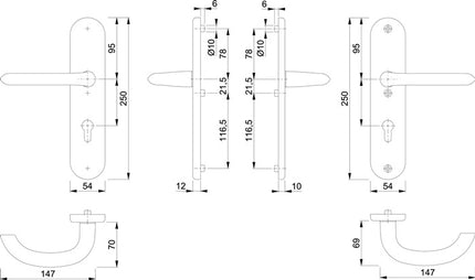 Meble zabezpieczające HOPPE Marseille 1138/3331/3410 Aluminium F1 ( 3000209084 )