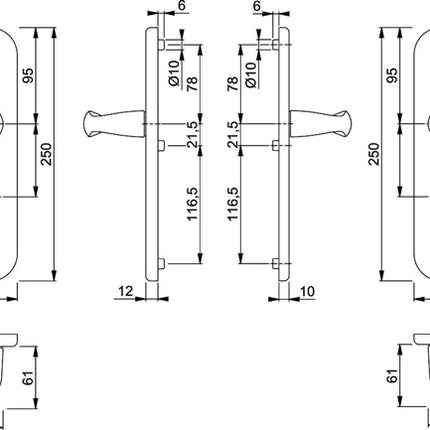 HOPPE Garniture de protection New York 1810H/3331/3410 aluminium F1 ( 3000203577 )