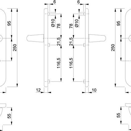 HOPPE Security furniture Tôkyô 1710/3331/3410 Aluminium F1 ( 3000209030 )