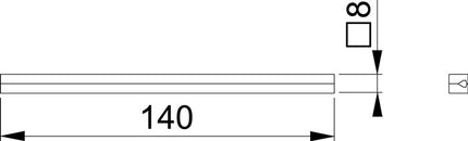 HOPPE square spindle Profile spindle square 8 x 140 mm ( 3000252801 )