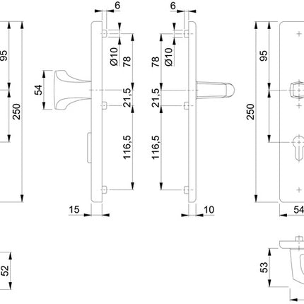 HOPPE Mobiliario de seguridad London 61G/2222ZA/2210/113 Aluminio F1 ( 3000209042 )