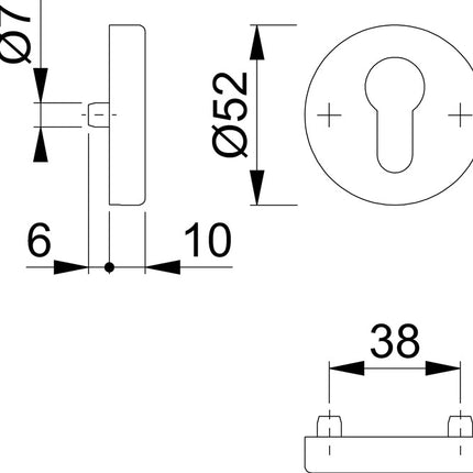 HOPPE key escutcheon 42HS Aluminium F1 ( 3000203539 )