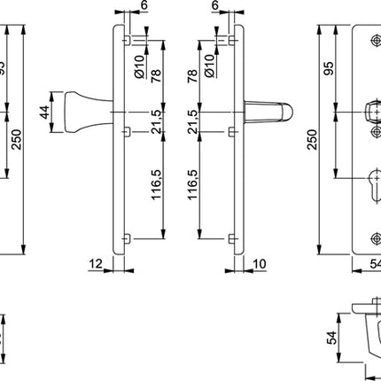 HOPPE Security furniture London 78G/2221/2410/113 Aluminium F1 ( 3000209906 )