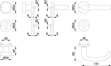 HOPPE Escutcheon set San Francisco E58/42KV/42KVS/1301Z Stainless steel F69 ( 3000202020 )