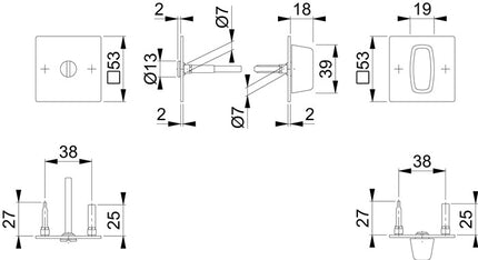 Paire de rosaces de clé HOPPE E848NS acier inoxydable F69 ( 3000203534 )