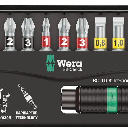WERA Bit-Check 10 BiTorsion 1 10-częściowy zestaw bitów ( 4000829670 )