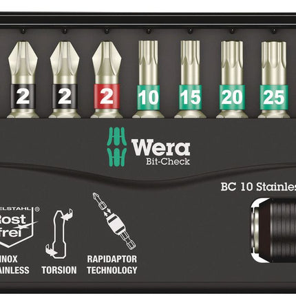 Set di punte in acciaio inossidabile WERA BC 10 Stainless 1 da 10 pezzi ( 4000828393 )