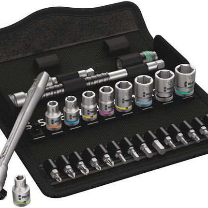 WERA socket spanner set 8100 SA 7 Zyklop 28-piece 1/4 ″ ( 4000821653 )
