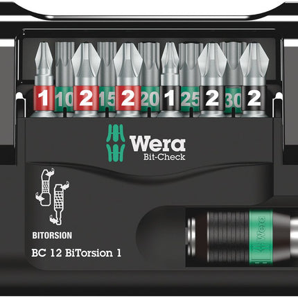 WERA Bit-Check 12 BiTorsion 1 Juego de puntas de 12 piezas ( 4000829019 )