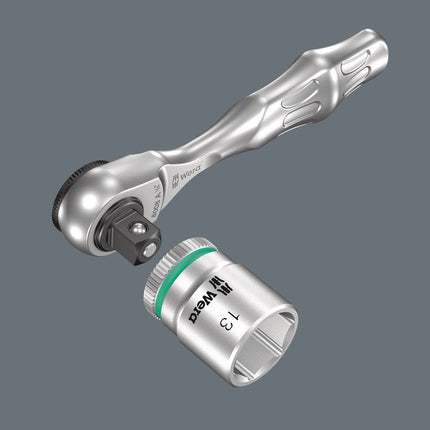 WERA Lever-action reversible ratchet 8008 A Zyklop Mini 3 1/4 ″ 60 teeth ( 4000822313 )