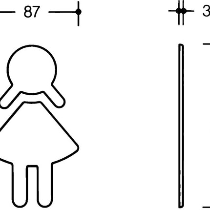 HEWI Symbol Frau 801.91B020 Polyamide colour no. 90 ( 8000645320 )