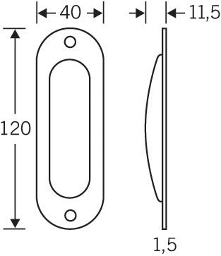 FSB Schiebetürmuschel 42 4212 Aluminium F1 / naturfarbig oval ( 3000252544 )